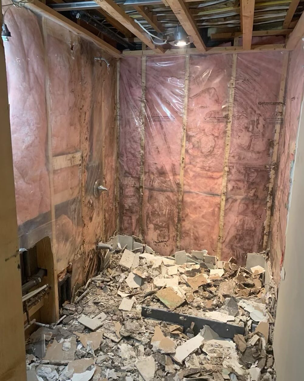 Bathroom stripped back during demolition